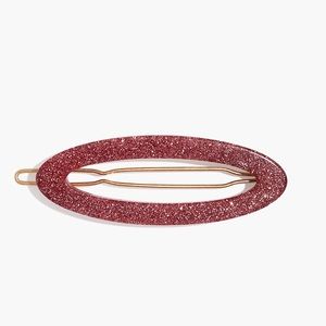 Madewell pink glitter oval barrette NEW